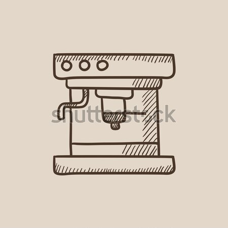 кофеварка эскиз икона вектора изолированный рисованной Сток-фото © RAStudio