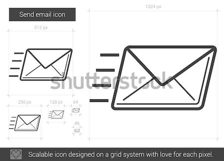 Küld email vonal ikon vektor izolált Stock fotó © RAStudio