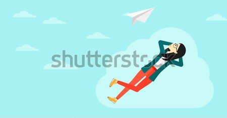Businessman lying on cloud vector illustration. Stock photo © RAStudio