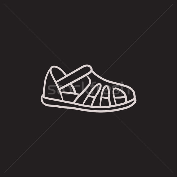 Stock photo: Sandal sketch icon.