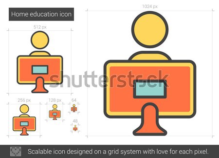 Home education line icon. Stock photo © RAStudio