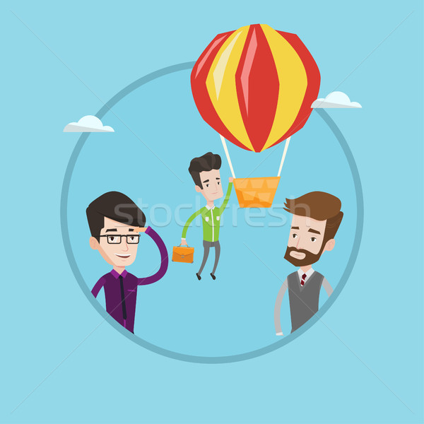 Businessman hanging on balloon vector illustration Stock photo © RAStudio
