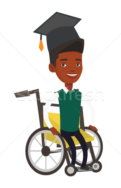 Graduate sitting in wheelchair vector illustration Stock photo © RAStudio