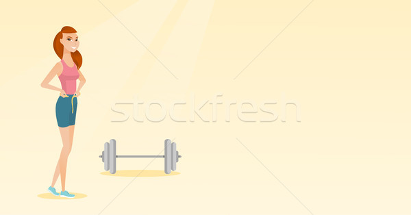 Woman measuring waist vector illustration. Stock photo © RAStudio