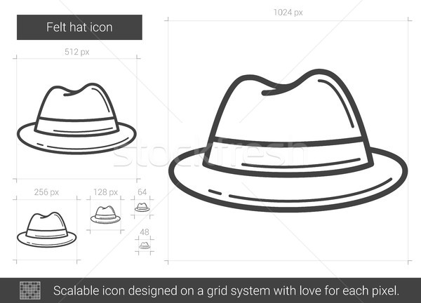Felt hat line icon. Stock photo © RAStudio