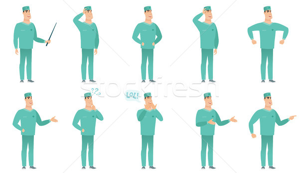 Vector set of surgeon characters. Stock photo © RAStudio