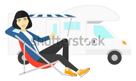 Worker controlling automated assembly line for car Stock photo © RAStudio