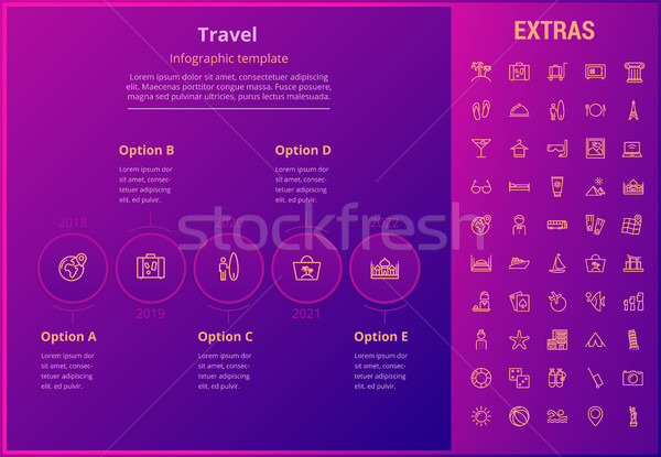 Viajar modelo elementos ícones opções Foto stock © RAStudio
