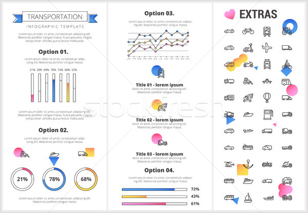 Transporte infografía plantilla elementos iconos personalizable Foto stock © RAStudio