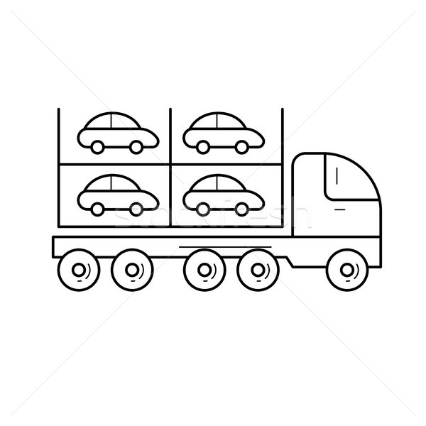 Car carrier vector line icon. Stock photo © RAStudio