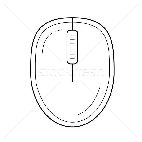 Foto stock: Mouse · linha · ícone · vetor · isolado · branco