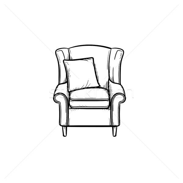 Fotel szkic ikona gryzmolić Zdjęcia stock © RAStudio
