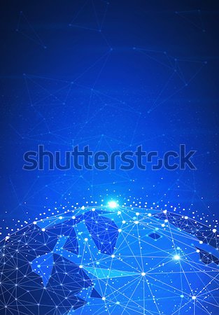 Blockchain technology futuristic hud banner. Stock photo © RAStudio