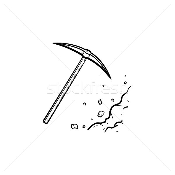 Pickaxe chisel hand drawn outline doodle icon. Stock photo © RAStudio