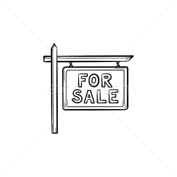 For sale sign hand drawn outline doodle icon. Stock photo © RAStudio