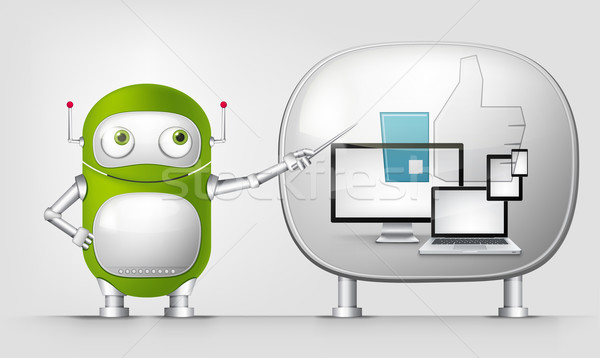 Verde robot ilustrare vector eps Imagine de stoc © RAStudio