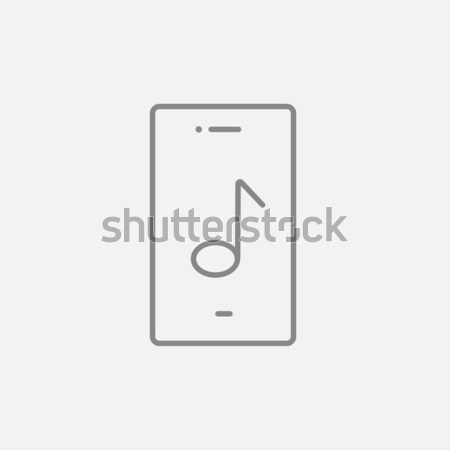 Phone with musical note thin line icon Stock photo © RAStudio