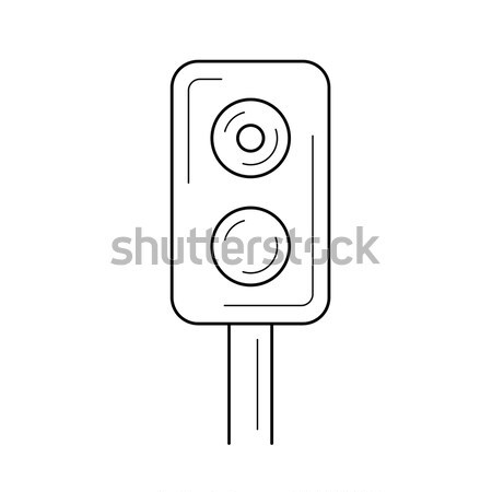 Feroviar semafor linie icoană web mobil Imagine de stoc © RAStudio