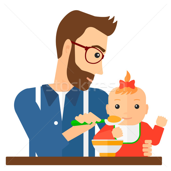 Man feeding baby. Stock photo © RAStudio