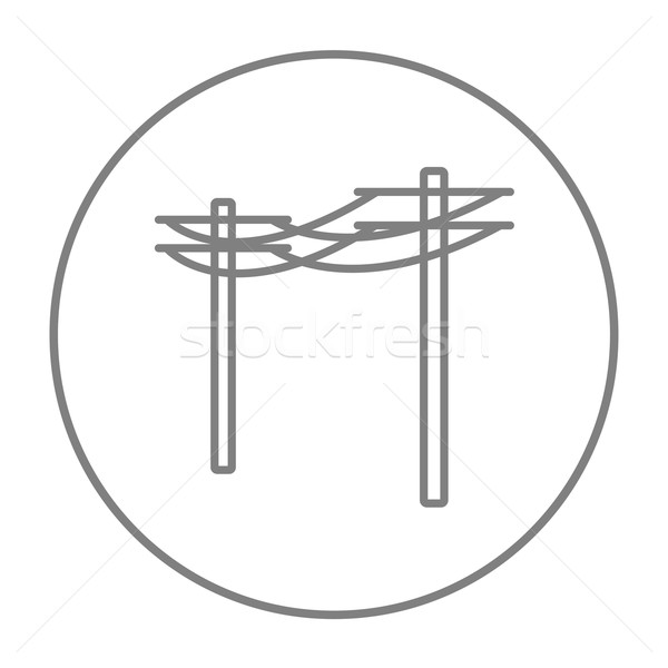 High voltage power lines line icon. Stock photo © RAStudio
