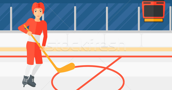 игрок Stick женщину катание льда Сток-фото © RAStudio
