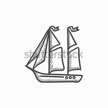 Sailboat sketch icon. Stock photo © RAStudio