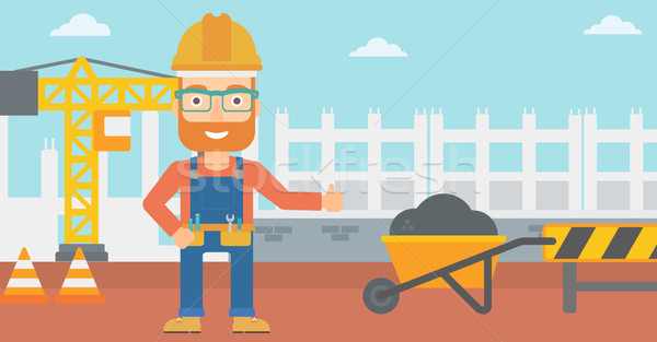 Builder showing thumbs up. Stock photo © RAStudio