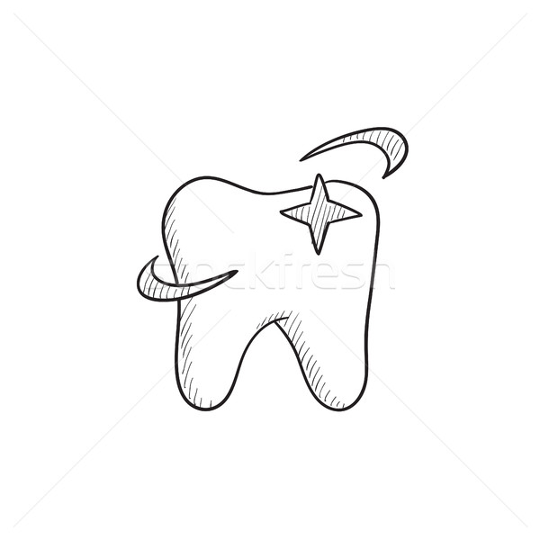 Shining tooth sketch icon. Stock photo © RAStudio