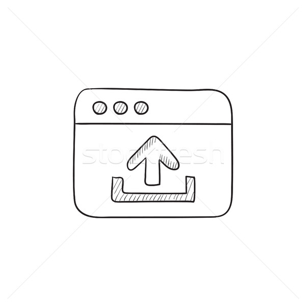 Browser window with upload sign sketch icon. Stock photo © RAStudio