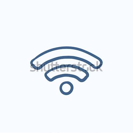 Foto stock: Wifi · signo · boceto · icono · vector · aislado