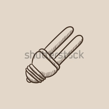 Energy saving light bulb sketch icon. Stock photo © RAStudio