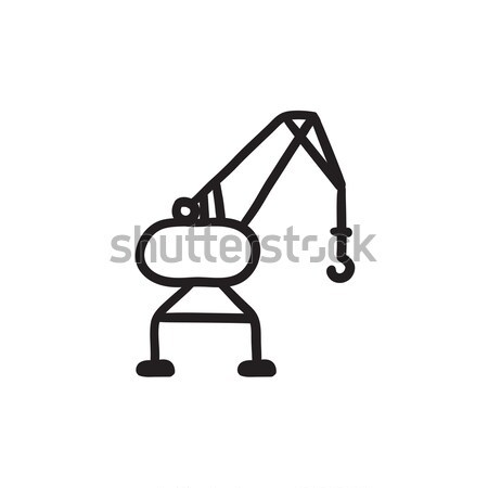 Harbor crane sketch icon. Stock photo © RAStudio