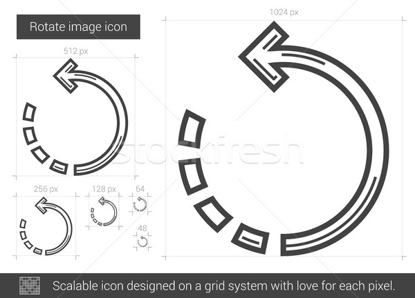 Döndürmek görüntü hat ikon vektör yalıtılmış Stok fotoğraf © RAStudio