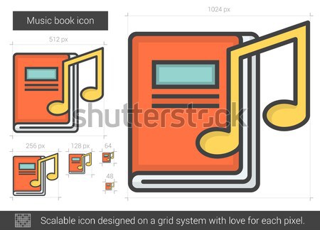 Musique livre ligne icône vecteur isolé [[stock_photo]] © RAStudio