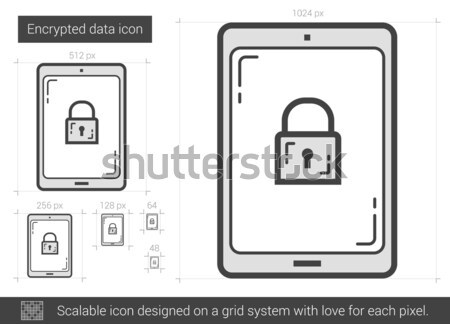 Encrypted data line icon. Stock photo © RAStudio