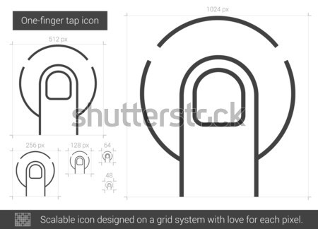 One-finger tap and hold line icon. Stock photo © RAStudio