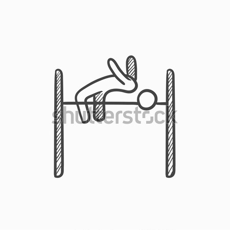 Stock photo: High jump sketch icon.