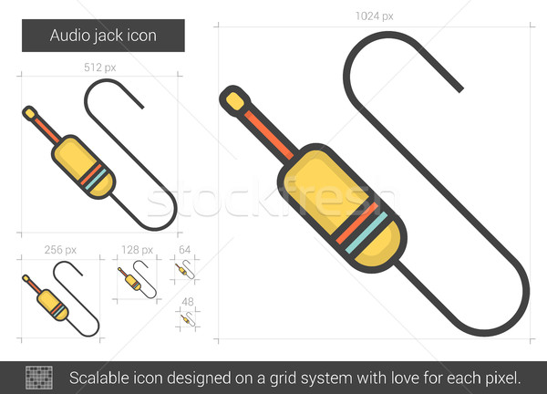 Audio jack line icon. Stock photo © RAStudio