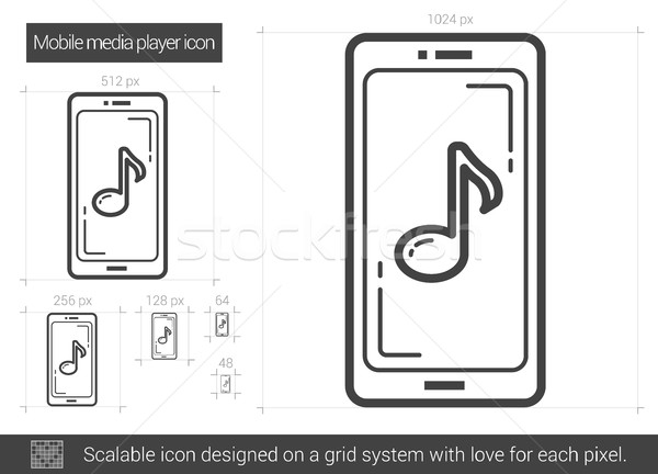 Mobile media player line icon. Stock photo © RAStudio