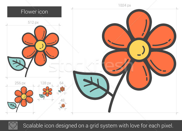 Floare linie icoană floare vector izolat Imagine de stoc © RAStudio