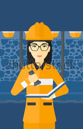 Asian worker of solar power plant. Stock photo © RAStudio