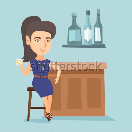 Woman sitting at the bar counter. Stock photo © RAStudio