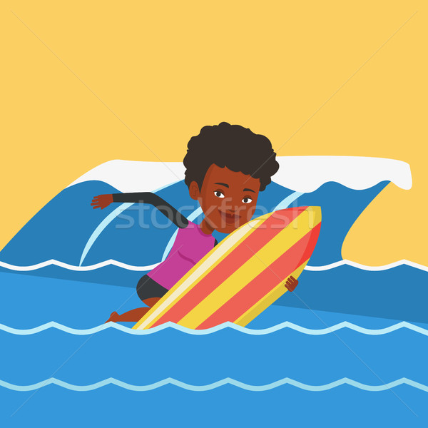 Happy surfer in action on a surf board. Stock photo © RAStudio