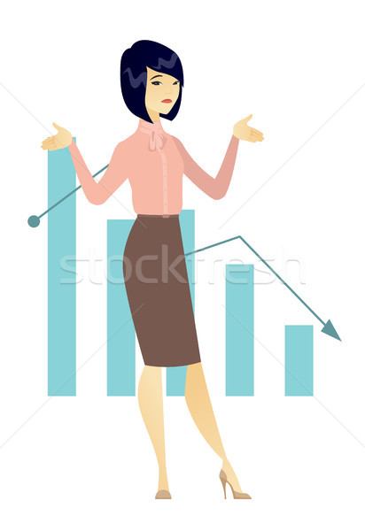 Bancrupt business woman vector illustration. Stock photo © RAStudio