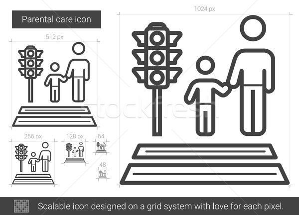 Ouderlijk zorg lijn icon vector geïsoleerd Stockfoto © RAStudio