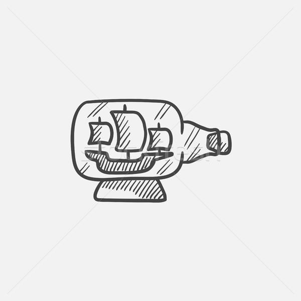 Ship inside bottle sketch icon. Stock photo © RAStudio