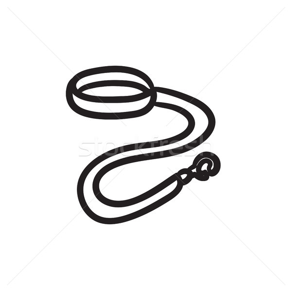 Dog leash and collar sketch icon. Stock photo © RAStudio