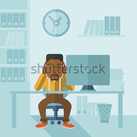 Stock photo: Signing of business documents vector illustration.