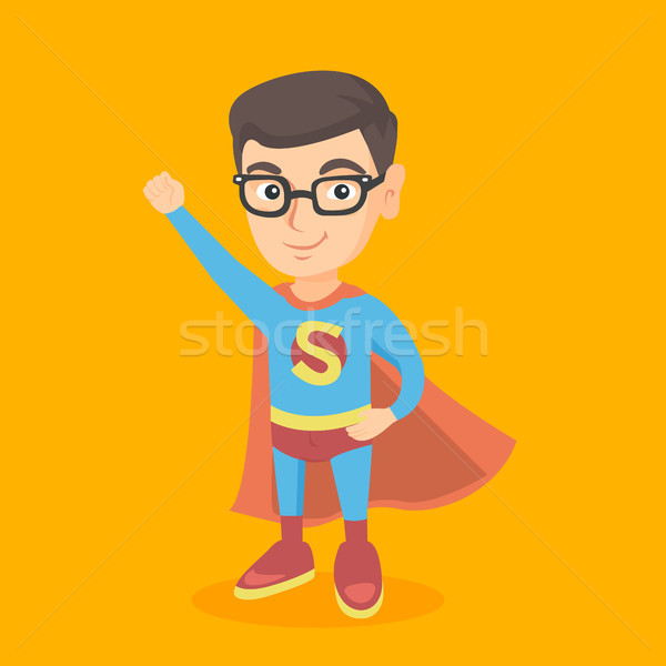 Caucasian boy playing in a superhero. Stock photo © RAStudio