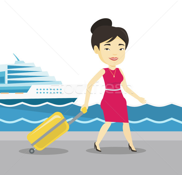 Passenger with suitcase going to shipboard. Stock photo © RAStudio